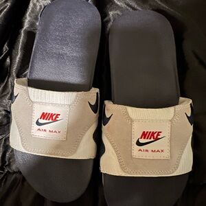 Nike Air Max Slide Sandals - Blue and white.